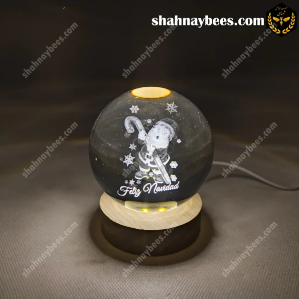 چراغ خواب گوی شیشه ای طرح تبریک عید نو