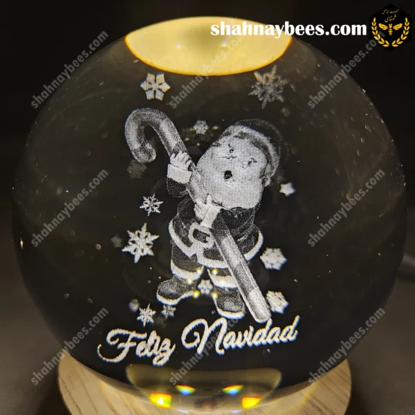 چراغ خواب گوی شیشه ای طرح تبریک عید نو1