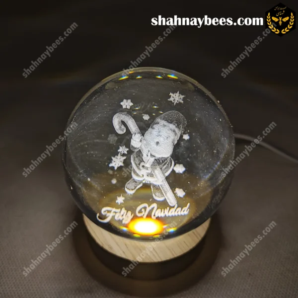 چراغ خواب گوی شیشه ای طرح تبریک عید نو2