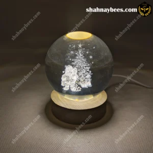 چراغ خواب گوی شیشه ای طرح درخت کاج کریسمس
