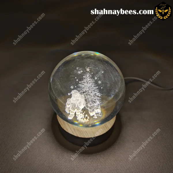 چراغ خواب گوی شیشه ای طرح درخت کاج کریسمس2
