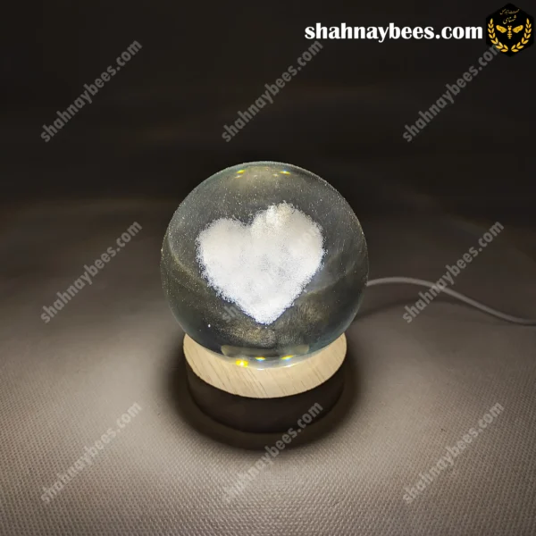 چراغ خواب گوی شیشه ای طرح قلب1