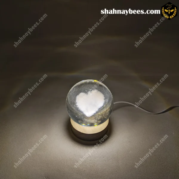 چراغ خواب گوی شیشه ای طرح قلب2
