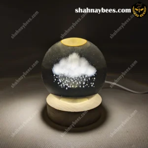 چراغ خواب گوی شیشه ای طرح ابر بارانی