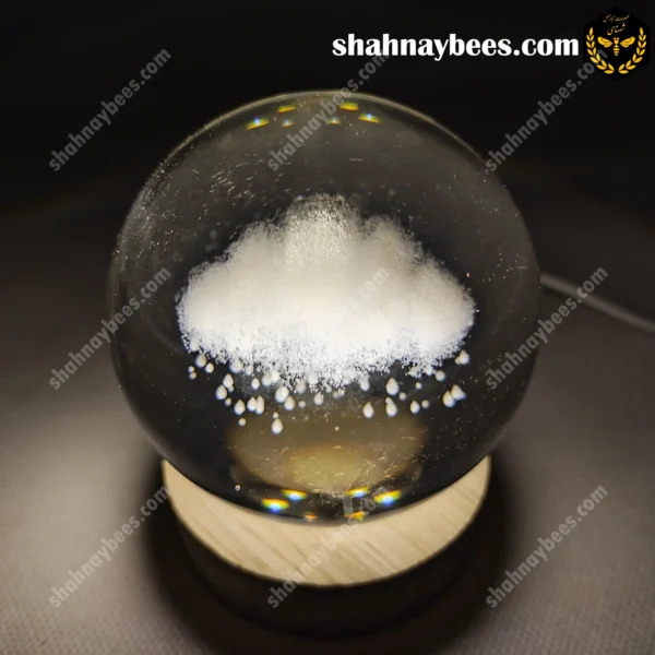 چراغ خواب گوی شیشه ای طرح ابر بارانی2
