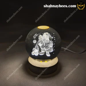 چراغ خواب گوی شیشه ای طرح بابا نوئل و هدیه سال نو