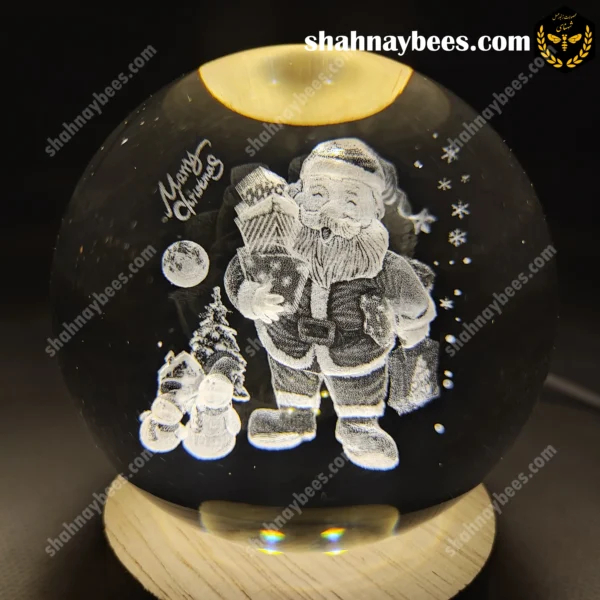 چراغ خواب گوی شیشه ای طرح بابا نوئل و هدیه سال نو