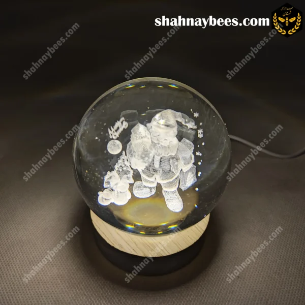 چراغ خواب گوی شیشه ای طرح بابا نوئل و هدیه سال نو
