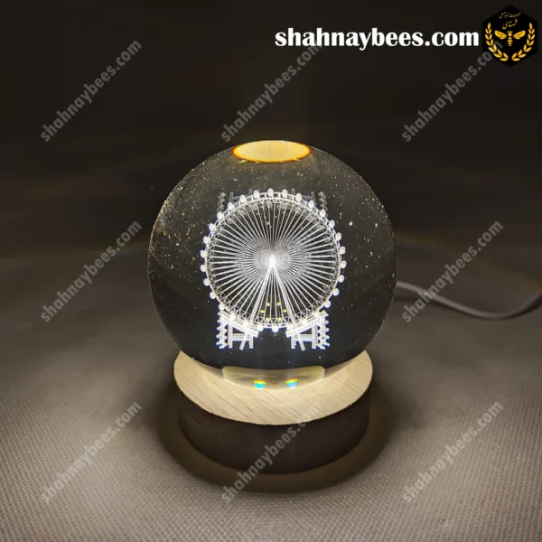 چراغ خواب گوی شیشه ای طرح چرخ و فلک