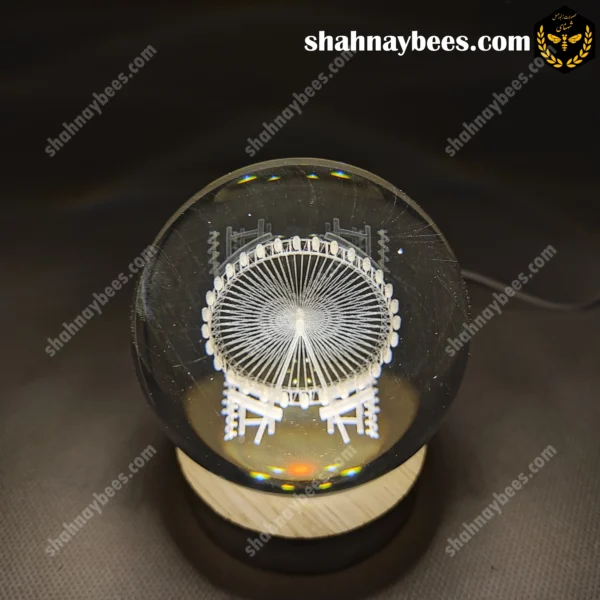 چراغ خواب گوی شیشه ای طرح چرخ و فلک2