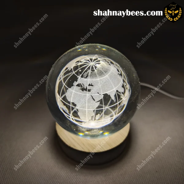 چراغ خواب گوی شیشه ای طرح کره زمین2