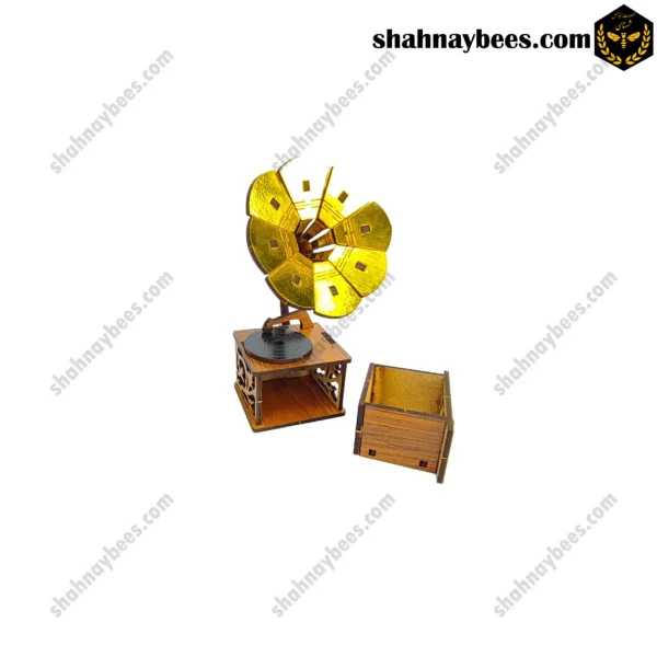 گرامافون دکوری کوچک چوبی1