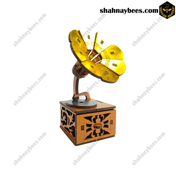 گرامافون دکوری کوچک چوبی3