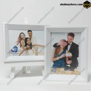 قاب عکس فانتزی سفید | طرح شیار دار کوچک | 4 سایز