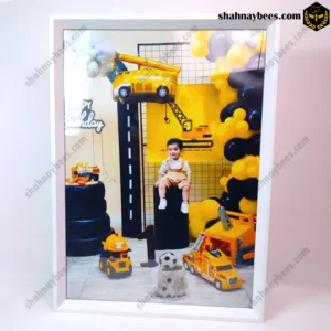 قاب عکس فانتزی سفید | طرح شیار دار بزرگ | 4 سایز