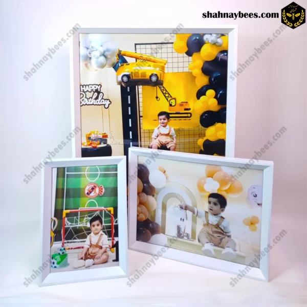 قاب عکس فانتزی سفید طرح شیار دار متوسط3